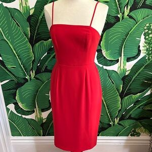 Brand New Amanda Uprichard Sheldyn Midi Dress in Red, size Small
